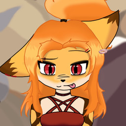 accessory anthro bodily_fluids clothed clothing crop_top cum cumshot ear_cuff ejaculation female front_view genital_fluids hair hair_accessory hairclip mischievous_smile ponytail pose razor_blade red_eyes red_hair shirt simple_background smile solo tongue tongue_out topwear narezka ty0masam rigby_the_cat naria_(narezka) canid canine fox mammal 1:1 animated digital_media_(artwork) meme portrait reaction_image