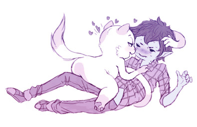 anthro clothed clothing duo female heart_symbol interspecies love lying male simple_background size_difference crookedtrees adventure_time cartoon_network fionna_and_cake_(franchise) cake_the_cat marshall_lee domestic_cat felid feline felis mammal vampire