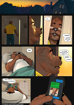 5_fingers anthro beard bed bedroom brown_body brown_fur brown_hair bulge cellphone clothed clothing dialogue electronics erection erection_under_bottomwear erection_under_clothing eyewear facial_hair fingers fur furniture genitals glasses group hair hallway horse_tail looking_at_another looking_through lowered_pants lying lying_on_bed male mature_male muscular muscular_male on_back on_bed peeping penis phone phone_screen phone_sex shirt slightly_chubby smartphone solo speech_bubble sunset text texting toned_male toned_muscles topless topless_male topwear trio wearing_glasses white_clothing white_shirt white_topwear yellow_clothing yellow_shirt yellow_topwear purplebirdman freddy_(purplebirdman) ricky_(purplebirdman) tony_(purplebirdman) bear equid equine horse mammal comic english_text multiple_scenes father_(lore) father_and_child_(lore) father_and_son_(lore) parent_(lore) parent_and_child_(lore) parent_and_son_(lore) son_(lore)