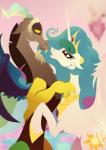 2014 antler cutie_mark discord_(mlp) draconequus duo equine fangs female friendship_is_magic gold hair horn horse male mammal multi-colored_hair my_little_pony necklace pony princess_celestia_(mlp) purple_eyes rariedash red_eyes winged_unicorn wings
Rating: Safe
Score: 6
User: 2DUK
Date: April 15, 2014