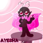 antennae_(anatomy) ayesha_(ambercatto) black_body bow_(feature) bow_tie electronics female gameshow head_tuft host microphone pink_bow pink_wings solo tishatissues toony toony_eyes tuft white_light wings ambercatto arthropod butterfly insect lepidopteran absurd_res hi_res