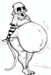 anthro beanie belly big_belly bottomwear butt clothed clothing female female_anthro fur hat headgear headwear huge_belly hyper hyper_belly hyper_pregnancy navel pregnant pregnant_anthro pregnant_female smile solo tail topwear torn_clothing chubchubbyart epic_games fortnite fortnite:_battle_royale meow_skulls calico_cat domestic_cat felid feline felis mammal 2024 digital_media_(artwork) hi_res sketch