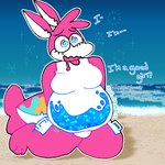 anthro beach drunk female glitter handles_on_thighs pool_toy shaking slosh sloshing_belly solo sparkles spiral_eyes substance_intoxication trembling sqrkyclean malibu_(sqrkyclean) animate_inanimate 1:1