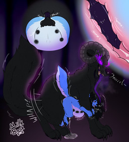 all_fours angry animal_genitalia animal_penis animal_vulva anthro anthro_on_feral areola bestiality blue_body blue_fur bodily_fluids bovid_horn canine_genitalia canine_penis canine_vulva caprine_horn claws cum cum_in_vagina cum_inflation cum_inside doggystyle duo erection female feral fire fire_in_eyes from_behind_position fur genital_fluids genitals glowing glowing_eyes hair horn inflation knot knotting leaking_cum long_tongue male male/female male_penetrating multi_nipple nipples nude open_mouth penetration penile penis questionable_consent ram_horn sex simple_background size_difference smile snarling tail teeth text tongue tongue_out vulva white_body white_fur young m1lkb4rk mythology raven_(rkikuri) canid canid_demon canine canis demon domestic_dog fox hellhound mammal mythological_canine mythological_creature wolf 2024 digital_media_(artwork) english_text hi_res
