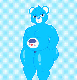 anthro belly big_butt biped blue_body blue_fur butt cloudco ears_up fur grumpy half-closed_eyes hand_on_hip huge_hips male mouth_closed narrowed_eyes overweight overweight_anthro overweight_male paws plantigrade simple_background solo standing thick_thighs white_inner_ear wide_hips rejines american_greetings care_bears grumpy_bear bear mammal 2026 digital_media_(artwork) hi_res