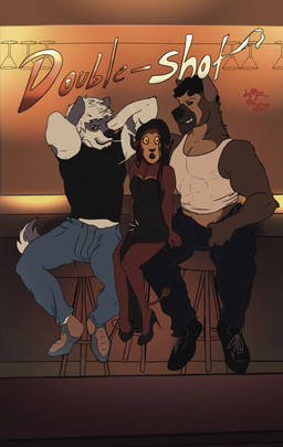 anthro bar biped breasts bulge clothing group gynomorph gynomorph_anthro intersex intersex_anthro male male_anthro muscular muscular_anthro muscular_male plantigrade tail trio demon_furray arura_(demon_furray) dante_(demon_furray) rag_(demon_furray) canid canine canis demon domestic_dog hyena mammal wolf absurd_res hi_res trans_(lore) trans_woman_(lore)
