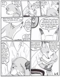 anthro bodily_fluids canid canine clothed clothing comic dialogue dipstick_ears disney duo ear_markings english_text female fox fur greyscale hi_res judy_hopps lagomorph leporid male male/female mammal monochrome multicolored_ears nick_wilde rabbit red_fox sitting tears text the_gory_saint topless true_fox young zootopia