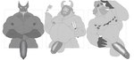 abs anthro balls beard biceps big_muscles big_penis body_hair chest_hair facial_hair foreskin genitals group horn huge_muscles humanoid_genitalia humanoid_penis long_ears male mature_male musclegut muscular muscular_anthro muscular_male nipples obese overweight overweight_male pecs penis trio vein veiny_penis unrealrui nintendo teenage_mutant_ninja_turtles the_legend_of_zelda undertale_(series) asgore_dreemurr master_splinter penn_(tloz) avian bovid caprine goat mammal murid murine rat rito rodent 2023 crossover greyscale hi_res monochrome