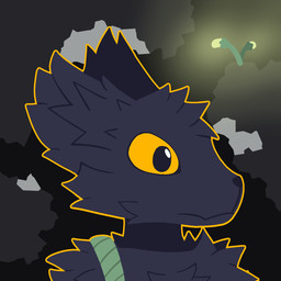 ambiguous_gender anthro black_body black_fur countershading fur glowing orange_eyes orange_sclera rope simple_background solo mindgenai casualties:_unknown canid expie_(gunsawian) gunsawian mammal 1:1 2025 colored digital_drawing_(artwork) digital_media_(artwork) hi_res lineless