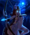 2018 absurd_res anthro archer arrow_(weapon) blizzard_entertainment bow_(weapon) breasts chapaevv clothing crossover digital_media_(artwork) empaws equid equine female genitals hair hasbro hi_res holding_object holding_weapon horse humanoid_genitalia humanoid_pussy looking_at_viewer mammal my_little_pony nipples nude outside ponification pony pussy quiver_(object) ranged_weapon smile solo sylvanas_windrunner warcraft weapon