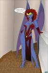 breasts clothed clothing dialogue female hair irl_trace looking_at_viewer pose solo text fab3716 disney gargoyles demona_(gargoyles) humanoid french_text pinup translated