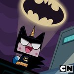 bat_signal cosplay cute_fangs empty_eyes fangs female night open_mouth open_smile outside pink_body sky smile solo teeth colanukl batman_(series) cartoon_network dc_comics lego the_lego_movie unikitty! batman unikitty domestic_cat felid feline felis mammal 1:1 signature