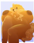 2020 absurd_res anthro areola belly big_areola big_breasts blonde_hair breasts canid canine canis capuccinichan curvy_figure domestic_dog eyewear female fur hair hi_res huge_breasts huge_thighs hunting_dog mabel_(cherrikissu) mammal mature_anthro mature_female nipples nude puffy_areola saluki sighthound slightly_chubby solo thick_thighs voluptuous yellow_body yellow_eyes yellow_fur