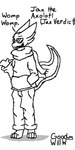 annoyed anthro bottomwear clothing confusion eyewear forced hoodie male pants paws scarf shadow simple_background sunglasses tail topwear white_background goodwillw shorty_doggy jax_verdict_(shorty_doggy) amphibian axolotl marine mole_salamander salamander scalie 1:2 absurd_res hi_res monochrome sketch