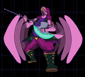 anthro axe female hair melee_weapon musclegut muscular overweight overweight_female pink_body pink_hair solo spikes weapon nefarious.cum deltarune undertale undertale_(series) susie_(deltarune) dinosaur monster prehistoric_species reptile scalie absurd_res hi_res