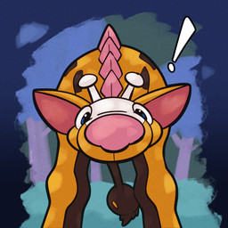 after_transformation antlers brown_body brown_fur exclamation_point feral fur horn living_tail looking_at_viewer pink_nose solo spikes spikes_(anatomy) tail tail_head transformation unusual_anatomy unusual_tail upside_down_transformation yellow_body yellow_fur trevor-fox nintendo pokemon kyp_(character) trevor-fox_(character) generation_2_pokemon girafarig pokemon_(species) 1:1 hi_res