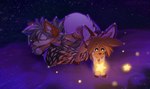 ambiguous_gender brown_body brown_fur brown_hair detailed_background duo female feral fur hair night outside sky smile star starry_sky magenta7 fhyra magenta_(magenta7) canid canine canis fennec_fox fox jackal mammal true_fox 2022 digital_media_(artwork)