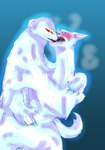 anthro biped blue_eyes blush bodily_fluids duo paws red_eyes simple_background sweat white_body pixiv_id_1806579 air_bound gamba_no_bouken gamba_no_bouken_(series) noroi mammal mustelid musteline true_musteline weasel 2015 hi_res