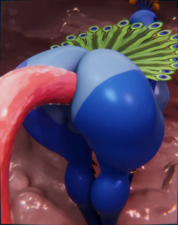 anal anal_penetration anthro anthro_penetrated big_breasts big_butt blue_body breasts butt deep_penetration feathers female female_penetrated mismatched_sexual_dimorphism non-mammal_breasts penetration pink_tentacles solo tail tail_feathers tentacle_in_ass tentacle_penetration tentacle_pit tentacles thick_thighs wide_hips xlkev clea_d_sultra avian bird galliform peafowl phasianid 3d_(artwork) 3d_animation animated digital_media_(artwork) hi_res no_sound short_playtime video