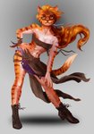 anthro bandeau clothing female pose solo topwear fialinija_(artist) twokinds therie_sah-van felid keidran mammal pantherine tiger hi_res