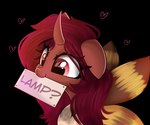 female hair heart_symbol horn question_mark red_eyes red_hair sign simple_background solo text transparent_background wings janelearts friendship_is_magic hasbro my_little_pony fan_character flechette arthropod changeling hybrid insect lepidopteran moth alpha_channel english_text hi_res