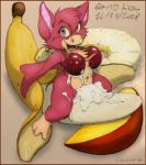 anthro banana biped cherry female food food_fetish food_play fruit fur hair long_tongue micro navel pineapple pink_body pink_fur pink_hair plant solo tongue tongue_out yellow_sclera asthexiancal stinkehund chip_'n_dale_rescue_rangers disney foxglove_(cdrr) bat mammal 2008 letterbox