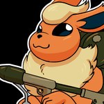 3_fingers ambiguous_gender anthro black_nose fingers flamethrower fur orange_body orange_fur paws ranged_weapon simple_background smile solo tan_body tan_fur transparent_background weapon screamoshaymin nintendo pokemon eeveelution flareon generation_1_pokemon pokemon_(species) 1:1 2023 alpha_channel bust_portrait portrait