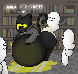 ambiguous_gender anal anal_penetration anthro balls belly belly_inflation big_balls big_butt big_penis biped black_body bodily_fluids bookshelf bottomless butt clothed clothing erection foreskin furniture gangbang genital_fluids genitals glans group group_sex huge_penis humanoid_genitalia humanoid_penis inflation male male/ambiguous peeing peeing_in_ass peeing_inside peeing_while_erect penetration penis questionable_consent robe robe_only sex text toilet_slave urine urine_drip urine_in_ass urine_in_nose urine_inflation urine_pool watersports yellow_sclera pincoosh google google_doodle magic_cat_academy momo_(google) domestic_cat felid feline felis ghost mammal spirit artist_name digital_media_(artwork) hi_res female_(lore)