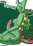 anthro breasts butt female green_body nipples nude solo text sketchybug nintendo pokemon generation_6_pokemon mega_evolution mega_sceptile pokemon_(species) english_text hi_res