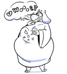 anthro bodily_fluids burping clothed clothing delta_rune_(emblem) female open_mouth overweight overweight_anthro overweight_female simple_background solo sweat sweatdrop symbol thick_thighs white_background wide_hips hotcakehound undertale undertale_(series) toriel boss_monster_(undertale) bovid caprine mammal