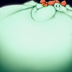 accessory belly big_belly big_cheeks black_background black_eyebrows black_eyes chubby_cheeks eyebrows eyelashes fat_rolls female glowing glowing_body green_body hair_accessory hair_ribbon huge_belly huge_cheeks hyper hyper_belly hyper_cheeks immobile looking_at_viewer morbidly_obese morbidly_obese_female motion_lines not_furry obese obese_female overweight overweight_female red_bow ribbons simple_background smile smiling_at_viewer solo tail teeth thick_tail three-quarter_view weight_gain shweetmagnet mario_bros nintendo paper_mario lady_bow boo_(mario) ghost spirit 2023 colored digital_media_(artwork) hi_res shaded