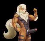 anthro anthrofied balls big_penis black_background black_balls erection flexing foreskin genitals humanoid_genitalia humanoid_penis looking_at_viewer male manly muscular muscular_anthro muscular_male partially_retracted_foreskin penis pokemorph pubes simple_background solo thick_penis sander_(artist) goldenfur nintendo pokemon goldyne arcanine canid canine generation_1_pokemon mammal pokemon_(species) 2016