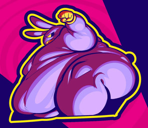 anthro big_butt butt embarrassed fat_belly fupa huge_butt male moobs navel obese overweight overweight_male solo weight_gain funny_faces glitch_productions the_amazing_digital_circus jax_(tadc) lagomorph leporid mammal rabbit