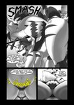 4_arms antennae_(anatomy) anthro butt dialogue dominant dominant_female duo facesitting facesitting_pov fart fart_fetish female genitals grinding grinding_on_face male male/female multi_arm multi_limb nude nude_anthro nude_female nude_male penis rumbling_stomach sitting_on_another speech_bubble stinger stinger_tail tail text wings soomir heather_(soomir) hectar_(soomir) arthropod bee hymenopteran insect absurd_res comic english_text hi_res