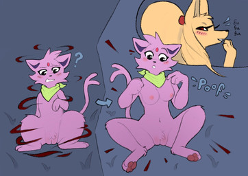 anthro blush breasts clitoris contextual_arrow curse directional_arrow duo female feral feral_to_anthro genitals green_kerchief green_neckerchief hair innie_vulva kerchief laugh neckerchief neckwear nude onomatopoeia ponytail poof_effect pubes question_mark sequential_arrow sound_effects surprised text thick_thighs transformation vocalization vulva wide_hips coffeetoffee nintendo pokemon ida_(prof37) kuni_(prof37) eeveelution espeon generation_1_pokemon generation_2_pokemon ninetales pokemon_(species) hi_res