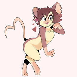 3_toes 4_fingers accessory anthro bangs bent_arm black_eyes blush blush_lines brown_body brown_fur brown_hair cheek_tuft chest_tuft ear_piercing ear_ring eyebrow_through_hair eyebrows eyelashes eyelashes_through_hair facial_tuft feet female female_anthro fingers flat_chested flower flower_in_hair fur gesture hair hair_accessory heart_shaped_tail heart_symbol light long_tail medium_hair notched_ear nude nude_anthro nude_female on_one_leg piercing pink_flower pink_nose plant pose ring_piercing simple_background smile solo standing tail tail_gesture tail_heart tan_body tan_inner_ear tan_skin tan_tail text thin_eyebrows toes translucent translucent_hair tuft white_background yellow_body yellow_fur wolflly10 animaniacs_(2020) pinky_and_the_brain warner_brothers julia_brain house_mouse mammal mouse murid murine rodent 1:1 2024 absurd_res artist_name colored dated digital_drawing_(artwork) digital_media_(artwork) english_description hi_res lighting shaded