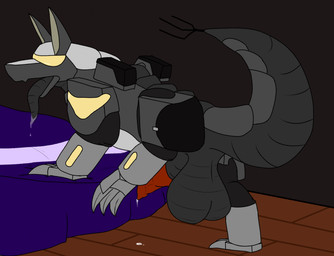 balls bodily_fluids drooling feral genital_fluids genitals knot machine male penis precum saliva synthetic_cum canis_cryptis space_station_13 outlaw_(space_station_13) dogborg robot hi_res