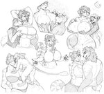 admiring anthro areola athletic athletic_anthro athletic_male belly belly_squish beverage_between_breasts big_breasts biped bra breast_size_difference breasts butt button_ears chest_tuft clothed clothing exposed_breasts facial_piercing female female/female floppy_ears fur grabbing_from_behind group hair hair_over_eye hand_on_another's_breast hand_on_breast hands_above_breasts holding_breast huge_breasts larger_anthro larger_female looking_at_another looking_at_another's_breasts looking_at_breasts male male/female measuring_breasts midriff navel nipples nose_piercing nose_ring object_between_breasts one_eye_obstructed panties piercing raised_clothing raised_shirt raised_topwear ring_piercing shirt shower size_difference sleeveless_shirt slightly_chubby small_breasts small_butt smaller_anthro smaller_female smaller_male squish tape_measure topwear tuft underwear wet wet_body wet_fur toddnet hands-free_bubble_tea yiri_(milkand) ambiguous_species canid canine canis domestic_dog felid mammal pantherine prehistoric_species saber-toothed_tiger tiger digital_drawing_(artwork) digital_media_(artwork) hi_res meme monochrome multiple_scenes