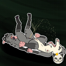 bodily_fluids drinking drinking_urine duo female genital_fluids golden_shower kinktober25 urine urine_in_mouth watersports kingkuraselache kinktober cheshire_(love_rocket) kay_(love_rocket) american_opossum domestic_cat felid feline felis mammal marsupial 1:1 hi_res trans_(lore) trans_man_(lore)