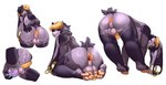 anal anal_penetration anthro anus backsack balls barefoot bent_over big_butt big_ears butt butt_focus butt_grab dildo dildo_in_ass dildo_insertion erection feet femboy fur gaping gaping_anus genitals hand_on_butt horn male nipples nude object_in_ass pawpads paws penetration penis perineum purple_body purple_fur rear_view sex_toy sex_toy_in_ass sex_toy_insertion smile solo spreading thick_thighs zyiichy digital_media_(artwork) hi_res multiple_scenes