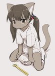 anthro clothing female food kemono loli rice shirt solo topwear young young_anthro young_female 3yo4yo5yo hiraragi_akane domestic_cat felid feline felis mammal hi_res