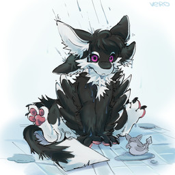 3_fingers 3_toes 4_ears :< ambiguous_anthro ambiguous_gender anthro barefoot bathing big_tail biped black_body black_claws black_feathers black_finger_claws black_fur black_hair black_sclera black_tail black_toe_claws blank_expression blank_stare chest_tuft claws countershading digitigrade dripping dripping_wet feathered_wings feathers feet fingers floor front_view frown fur glistening glistening_pawpads grey_body hair long_tail looking_at_viewer looking_down multi_ear multicolored_body multicolored_fur multicolored_tail nude nude_ambiguous pawpads paws pink_pawpads puddle purple_eyes rubber_duck shower shower_room showering simple_background sitting sitting_on_ground size_difference solo spread_legs spreading stare tail text thinking thoughtful_expression three-quarter_view tile tile_floor toe_claws toes tuft two_tone_body two_tone_fur water wet wet_body wet_fur white_background white_body white_feathers white_fur white_paws white_tail winged_arms wings vero_(artist) fyr_(fenrir784) avali avian bird 1:1 2026 artist_name colored colored_sketch digital_drawing_(artwork) digital_media_(artwork) full-length_portrait hi_res portrait shaded signature sketch