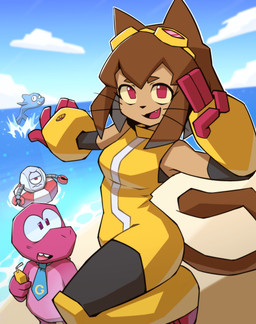 accessory anthro beach breasts brown_body brown_hair eyewear eyewear_on_head female goggles goggles_on_head group hair inflatable inner_tube machine magenta_eyes male necktie open_mouth open_smile smile whiskers yellow_sclera maxvines4 gameoverse glitch_productions flappers_(gameoverse) gobbles_(gameoverse) kaboodle_(gameoverse) kit_bodega aquatic cetacean dinosaur dolphin domestic_cat felid feline felis mammal prehistoric_species reptile robot scalie toothed_whale 2026 absurd_res hi_res