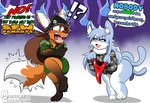 anthro biped brazil duo female military moisesgrafic japan_air_self-defense_force miranda_(naythf) omaneko_(jasdf) canid canine mammal maned_wolf absurd_res hi_res tagme male_(lore)