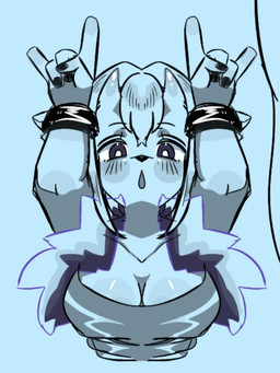 anthro big_breasts black_nail_polish black_nose bovid_horn bovine_ears bracelet breasts cleavage clothed clothing devil_horns_(gesture) female fur_trim_vest gesture hand_gesture horn jewelry looking_at_viewer rocker solo rosse_chan bovid mammal 2025 sketch