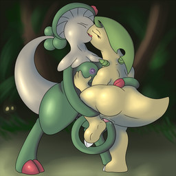1_claw 1_toe 2_claws 2_toes anthro areola arm_around_waist bent_leg bodily_fluids breast_fondling breast_grab breast_play breasts claws curvy_figure duo erect_nipples eyes_closed feet female female/female fisting fondling french_kissing fungus genital_fluids genitals hand_on_breast kissing leg_grab light_claws making_out mushroom nipples non-mammal_breasts non-mammal_nipples nude on_one_leg open_mouth penetration plant raised_leg red_claws sex slightly_chubby spread_legs spreading standing straight_leg thick_claws toe_claws toes tongue vaginal vaginal_fluids vaginal_penetration voluptuous vulva white_claws wide_stance posexe nintendo pokemon bayleef breloom elemental_creature flora_fauna fungi_fauna generation_2_pokemon generation_3_pokemon pokemon_(species) 1:1 hi_res