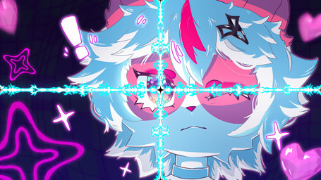 accessory ambiguous_gender anthro blinking detailed_background effects front_view fur hair hair_accessory pattern_background simple_background solo d_owren 16:9 2024 digital_drawing_(artwork) digital_media_(artwork) hi_res portrait shaded widescreen