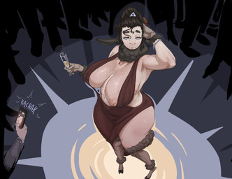 anthro areola big_breasts biped black_hair bracelet breasts brown_body brown_fur brown_wool cellphone champagne_glass clothing cloven_hooves cocktail_dress container cup dress drinking_glass electronics eyelashes female fingers freckled_breasts freckled_chest freckled_face freckled_shoulders freckles fur glass glass_container glass_cup glistening_eyelids group hair high-angle_view holding_cellphone holding_object holding_phone hooves huge_breasts jewelry long_eyelashes mature_anthro mature_female nipple_slip nipples onomatopoeia phone photo posing_for_picture public puffy_areola smartphone solo_focus sound_effects speckle_freckles tan_areola tan_body tan_nipples tan_skin text thick_thighs unguligrade wide_hips wool_(fur) dreamy_pride eleanor_(ankuh) bovid caprine mammal sheep absurd_res hi_res