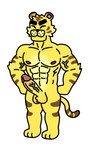 abs anthro ball_tuft biceps erection eyes_closed genitals humanoid_genitalia humanoid_penis male mint_disaster muscular pecs penis simple_background solo standing tuft vein veiny_muscles veiny_penis white_background animal_crossing nintendo tybalt_(animal_crossing) felid mammal pantherine tiger hi_res