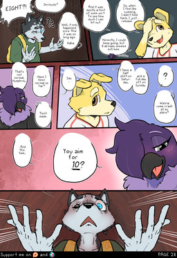 anthro backpack beak black_body black_fur black_nose blue_body blue_eyes blue_feathers blue_hair blush button_ears cheek_tuft clothed clothing countershade_torso countershading dialogue eyebrows facial_tuft feathers female floppy_ears fur group hair hair_over_eye hoodie looking_at_another male missing_eye mouth_closed neck_tuft open_mouth shocked short_hair speech_bubble tan_body tan_countershading tan_fur text tongue topwear trio tuft white_body white_countershading white_fur yellow_body yellow_fur canisfidelis clara_(canisfidelis) humphrey_(canisfidelis) avian bird canid canine canis corvid corvus_(genus) crow domestic_dog herding_dog husky mammal nordic_sled_dog oscine passerine pastoral_dog spitz welsh_corgi absurd_res comic english_text hi_res